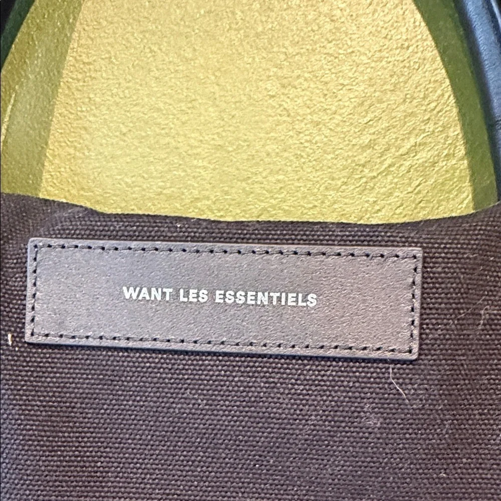 Want Les Essentials Branded O’Hare Black Leather Tote Bag